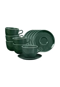 Seltmann Weiden Milchkaffeetassen mit Untertassen Terra 400 ml 6er Set - TERRA - beige