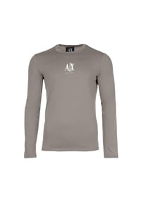 ARMANI EXCHANGE - Herren Langarmshirt - Longsleeve, Rundhals, Logo, Baumwolle - Beige