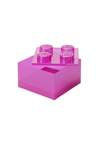 LEGO® - LEGO Aufbewahrungsbox Storage Brick 4 Top Lid Glitter Medium Violet, Kunststoff, 25 x 25 cm - 