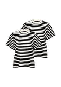 ONLY® - Damen T-Shirt 2er Pack - ONLLIVINA LIFE STRIPE TEE, Kurzarm, Rundhals, Streifen - Schwarz/Weiß