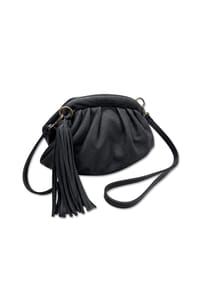 collezione alessandro® - Umhängetasche Nappa weiche Ledertasche mit Quaste - beige