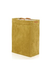 Lycce - Wäschekorb schmal - Cord, faltbarer Wäschesammler, waschbar, formstabil - Beige