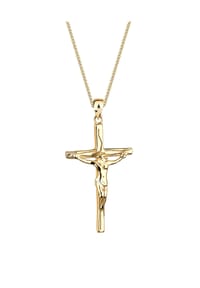 elli. - Halskette Kreuz Jesus Konfirmation Kommunion 925 Silber - Gold