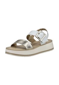 MARCO TOZZI® - Leder Sandalen - Weiß/Gold