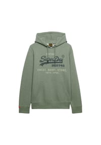 Superdry. - Herren Hoodie - Vl Heritage Relaxed Hood , Logo, einfarbig - Beige