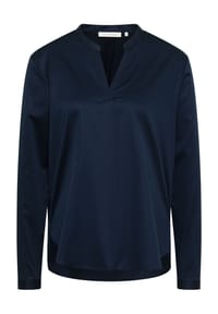 ETERNA - Satin Shirt LOOSE FIT - dunkelblau