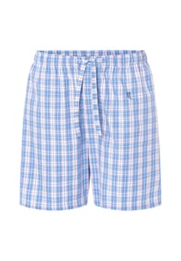 El Búho NOCTURNO® - Kurze Pyjamahose für Herren, Baumwolle, kariert - hellblau