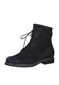 Tamaris - Schnürstiefeletten, Leder, Blockabsatz, für Damen - 001 BLACK
