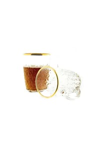 COFI - Sunay 6er Gläser-Set mit Henkel Gold Umrandung 203 ml Transparent - Transparent OneSize
