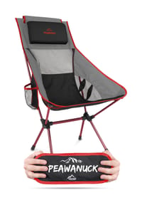 normani® - Ultraleichter Campingstuhl Pewanuck - Anthrazit/Rot