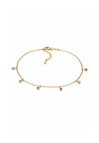 elli. - Fußschmuck Bunt Geo Strand 925 Silber, Mit Kristallen Von Swarovski® - Gold