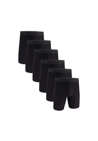 UNDER ARMOUR - Herren Boxershorts, 6er Pack - Performance Tech Long Boxer Solid 9", Stretch, einfarbig - Schwarz