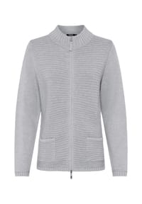 olsen - Cardigan mit Strukturstrick und Reißverschluss - Almond Beige Melange