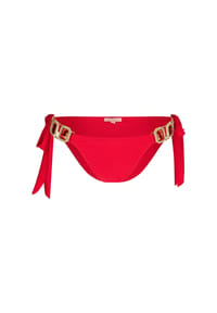MODA MINX - Bikini-Hose Boujee mit seitlicher Bindung und tollem Steinbesatz - Red