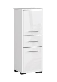 Akord - Fin Badezimmer-Hochschrank mit 2 Türen, 1 Schublade und 3 Einlegeböden - artisan-eiche