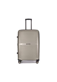 Stratic BRIGHT + - 4-Doppelrollen-Trolley, Hartschale, Zweiwegereißverschluss, Dehnfalte - CHAMPAGNER