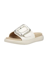 Gabor® - Glattleder Pantoletten - Weiß/Silber