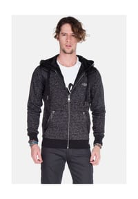 CIPO & BAXX® - Strickjacken mit Kunstlederapplikationen, CL-251 - schwarz