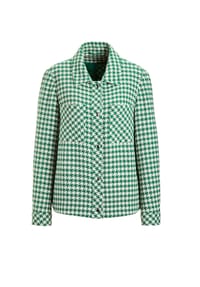 GOLDNER - Blazer mit Hahnentrittmuster - grün / weiß / gemustert