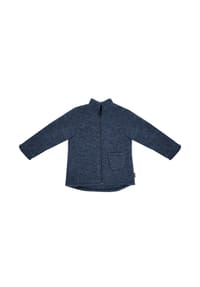 maximo® - GOTS MINI-Jacke, Wollfleece Reißverschluss, Jersey - braunmeliert