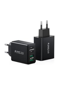 MANIKE - 2-Pack Stecker USB C, 40W 4 Ports mit USB-C Adapter+QC Ladegerät Mehrfach Schnellladegerät USBC Ladestecker, Fast Charger USBC Ladegerät - schwarz
