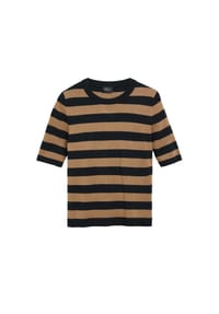 s.Oliver BLACK LABEL - Strickpullover, Rippblende, für Damen - 84X1 BROWN