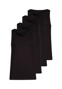 SKINY® - Unterhemd / Tanktop 4er Pack Cotton Advantage - Schwarz