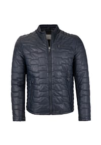 bugatti - Herren Lederjacke Steppjacke Lammnappa navy - navy