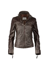7eleven - Lederjacke SEEviana mit Stehkragen - Dunkelbraun