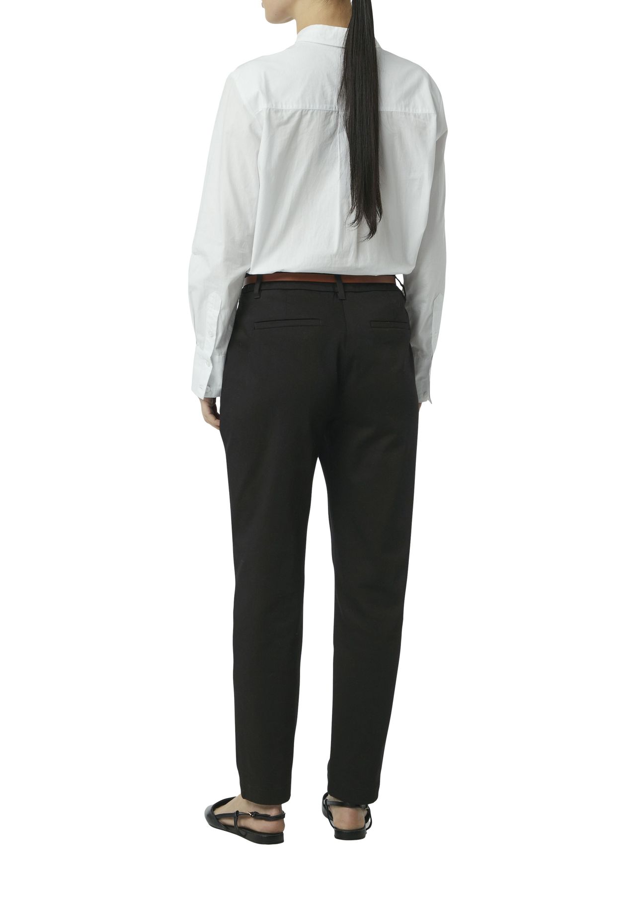 Comma, Chinohose, GüRtel, FüR Damen, Schwarz, 36