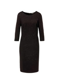 GOLDNER - Kurzgröße:  Festliches Kleid mit Goldglanz - schwarz / kupferfarben / gold / gemustert
