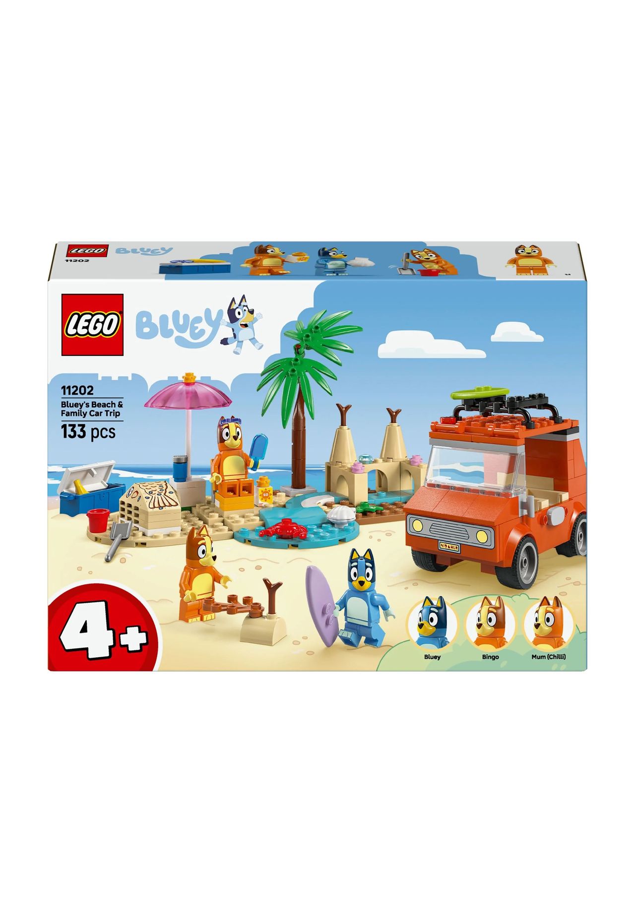 LEGO Bluey: Blueys Strandausflug 11202 | Spielzeug ab 4 Jahren für Jungen und Mädchen, 3 Minifiguren inkl. Bingo & Chilli und Zubehör, Geschenk für Kinder, 133 Teile - Bild 27