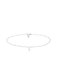 elli. - Halskette Basic Choker Kugelkette Kreuz Glaube 925 Silber - Gold
