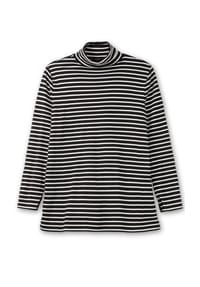 sheego - Rollkragenshirt - schwarz-weiß