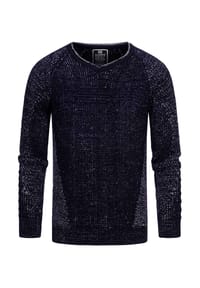 RUSTY NEAL® - Strickpullover mit ausgefallenem Strickmuster - Schwarz