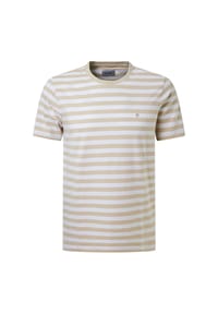 pierre cardin - T-Shirt mit Streifen - Brown Rice