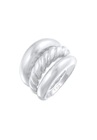 elli. PREMIUM - Ring Bandring Twisted Gedreht Set 925 Silber - Gold