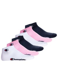 Champion® - Unisex Socken, 6er Pack - Quarter Socken, Basic, Logo - Blau/Weiß/Grau