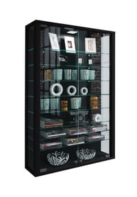 VCM. - Glasvitrine hängend | Vitrine Glas mit ESG-Sicherheitsglas | Maße: H. 91 x B. 59 x T. 18 cm | Hängevitrine Glas | Modern und platzsparend | Glas Vitrinenschrank - Vitrosa Mini - 