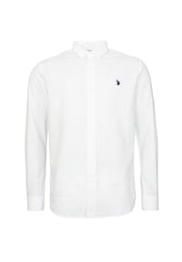 U.S. POLO ASSN. - Hemd Leinenhemd Button Down Linenshirt - weiss