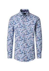 Venti - Herren Businesshemd Print Comfort Fit - Blau