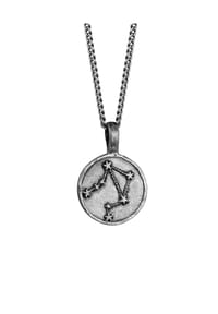 HAZE & GLORY - Halskette Sternzeichen Sternbild Waage - Libra 925 Silber - Grau