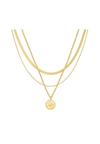 EAST / SIDE - Damen Kette aus Edelstahl in Gelbgold mit Zirkonia - gelbgold