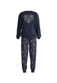 CALIDA - Kinder Bündchen-Pyjama aus reiner Bio-Baumwolle Family & Friends - saphir blue
