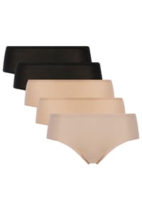 CHANTELLE - Damen Shorty 5er Pack - SoftStretch, nahtlos, Baumwolle, Einheitsgröße - Schwarz/Nude/Creme