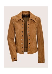 MADELEINE - Kurzjacke mit Ösendetails - macchiato