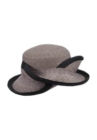 SEEBERGER - Strohborte Glocke  mit Kontrastkante 55711-0 - burgund/taupe