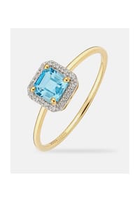 Diamant L'eternel - Ring, mit Blautopas, 375 Gelbgold - gold
