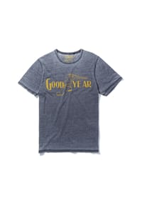 RE:COVERED - T-Shirt Goodyear Vintage Mono Colour Logo Charcoal im zeitlosen Design - Charcoal