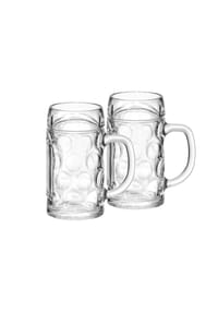 VAN WELL - Bierkrüge geeicht München 0,5 Liter 2er Set transparent - transparent